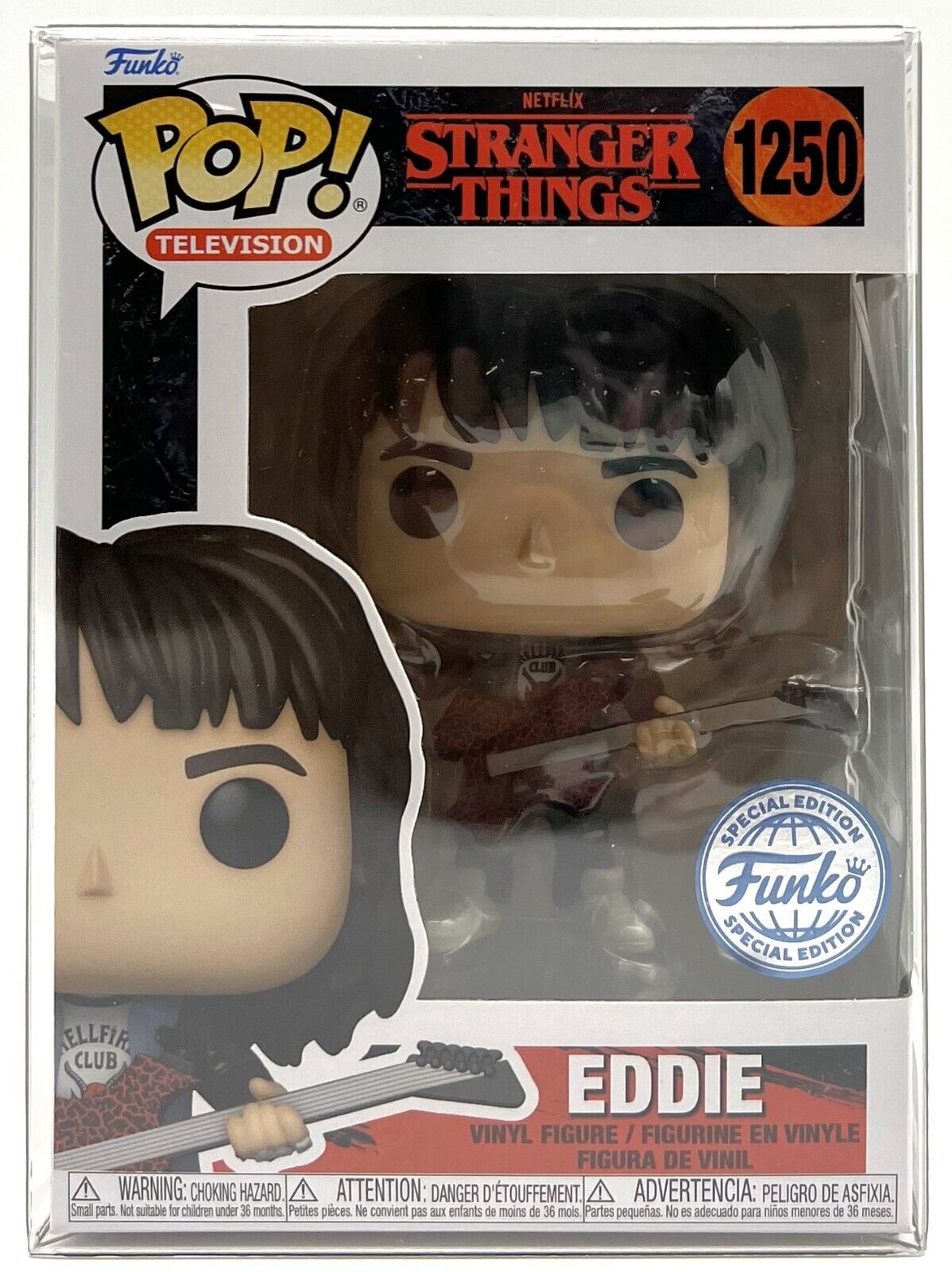 Funko Pop Stranger Things Eddie with Guitar #1250 Special Edition w/Protector