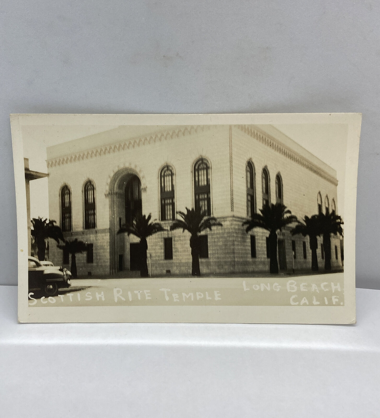 Postcard Scottish Rite Temple, Long Beach, California CA RPPC  / Rare