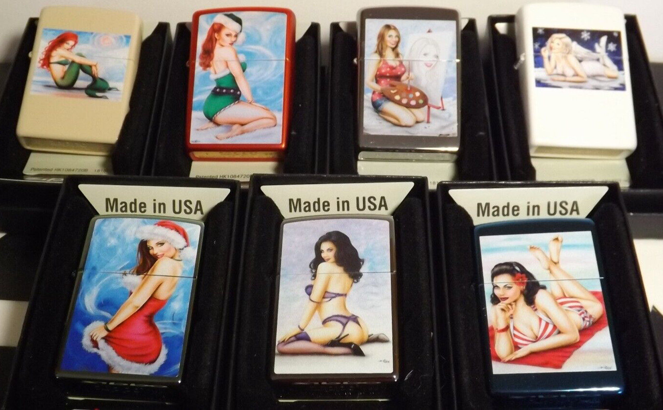 Zippo Pinup Girls Complete Set of 7 Art by Steven BAIER Ltd Edition 4 OF 40