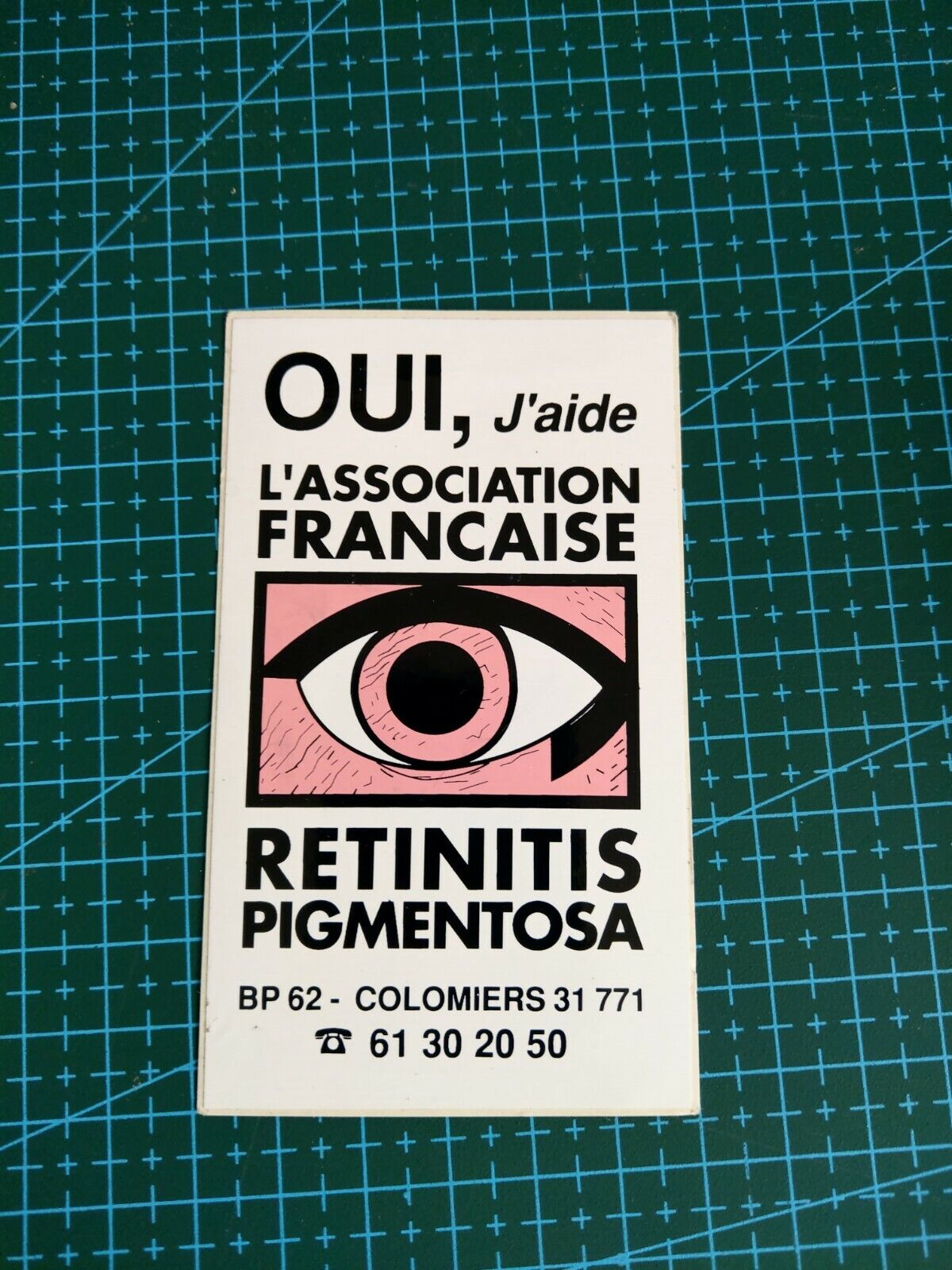 autocollant sticker oui j'aide l'association française retinitis pigmentosa