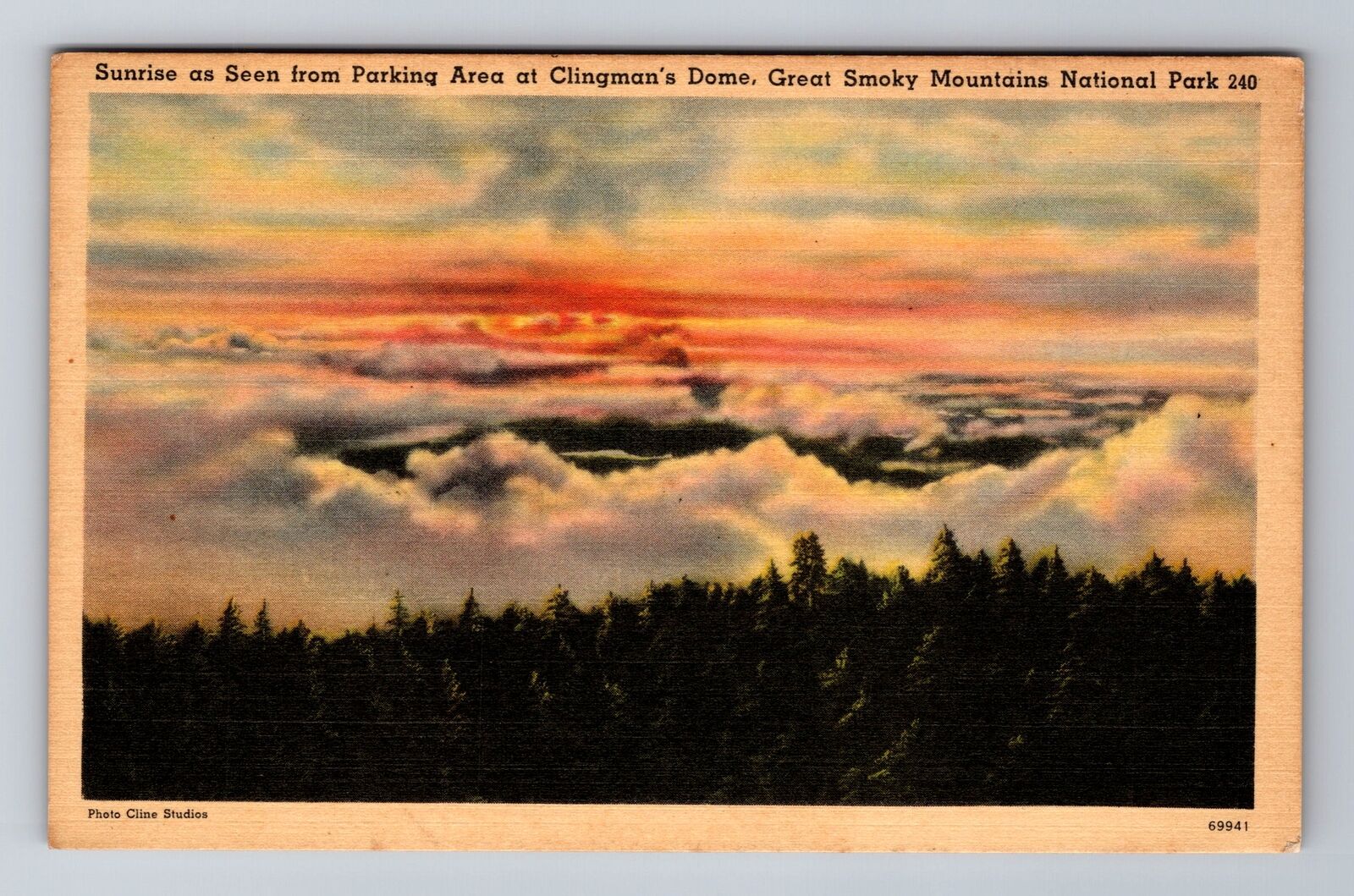 Clingmans Dome NC-North Carolina, Great Smoky Mts Natl Park, Vintage Postcard
