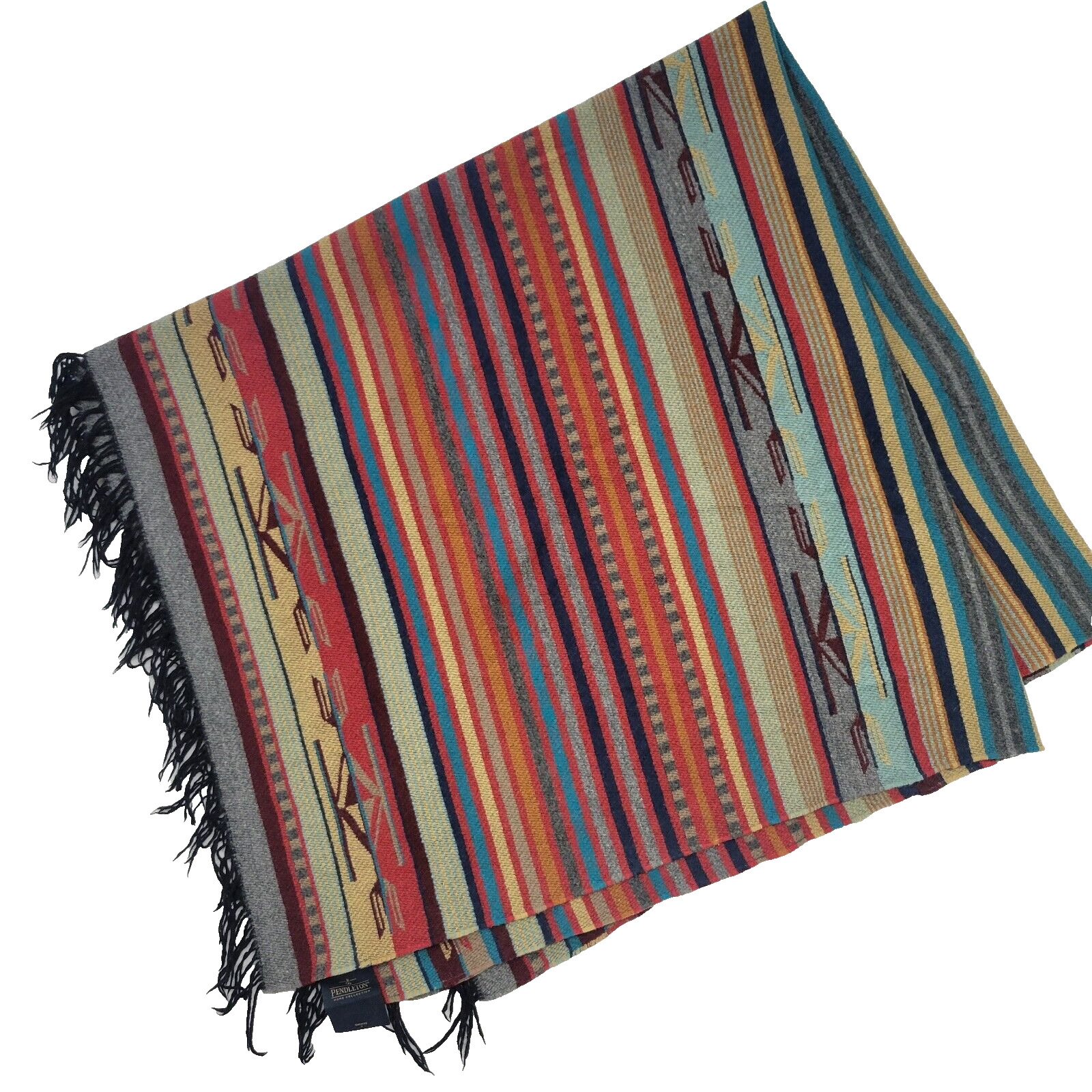 Vintage PENDLETON 100% Wool Blanket Throw Native American Southwest Aztec 60\