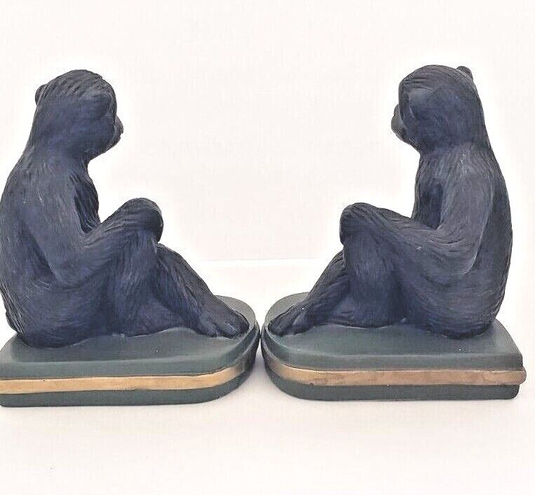  Monkey Ape Resin Statue Book Ends Very Heavy   3292