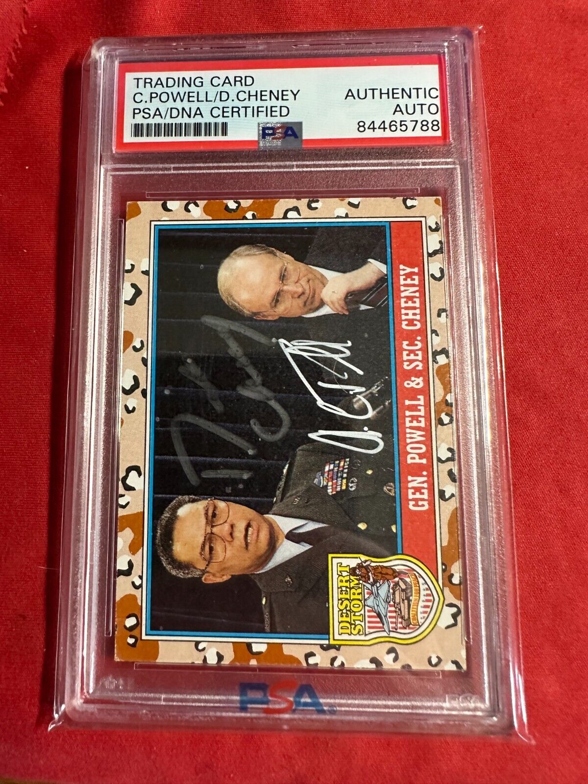 Colin Powell/Dick Cheney Dual Autograph PSA DNA