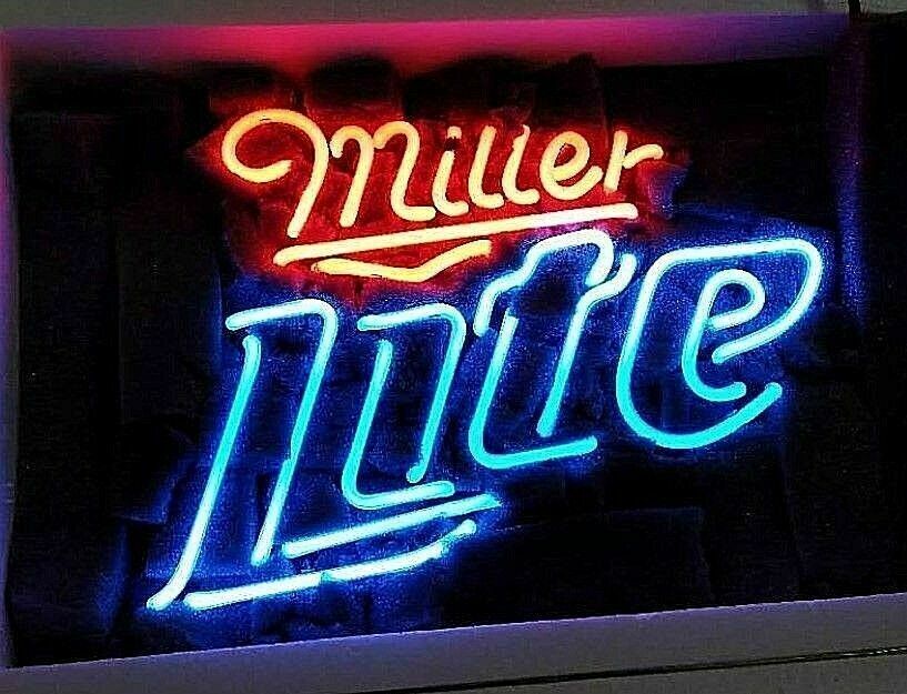 New Miller Lite Neon Light Sign Lamp Beer Pub Acrylic 14