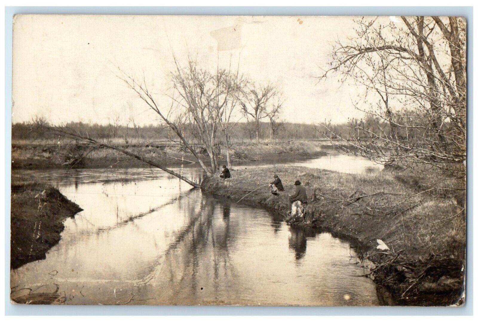 1913 View Of Blue Earth River Amboy Minnesota MN RPPC Photo Antique Postcard