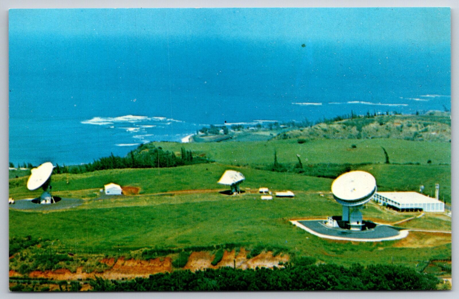 Paumalu Hawaii~Earth Station~Satellites~1950s Postcard