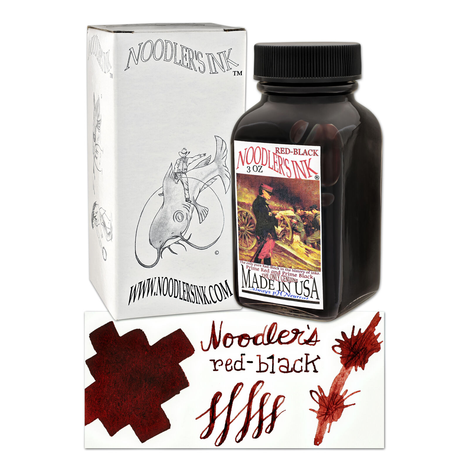 Noodler\'s Bottled Ink for Fountain Pens in Red-Black - 3oz - New In Box - 19019