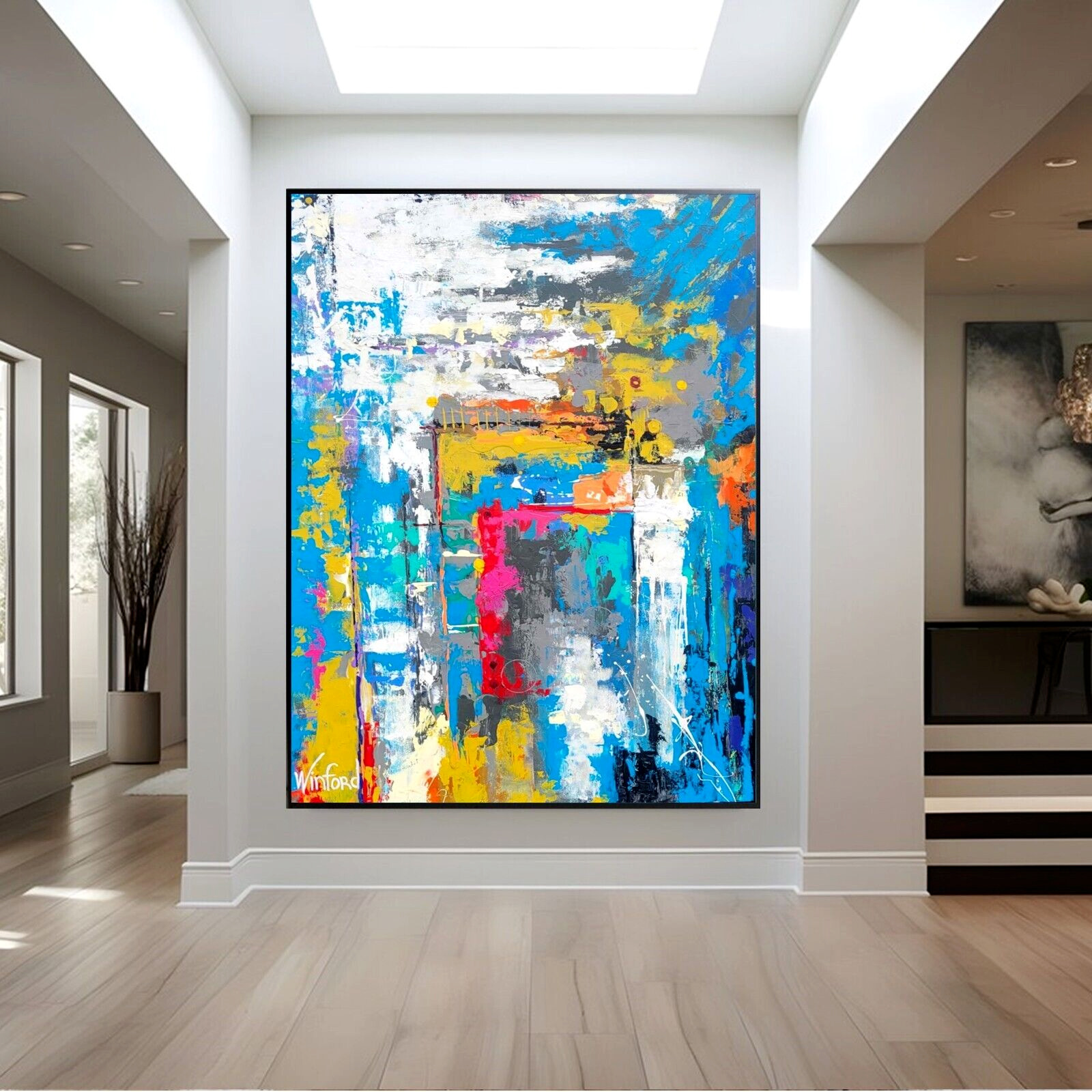 Sale Abstract Caribbean Colors HANDMADE 60H X 48W & 2 FREE CANVAS 2,495 Now 995