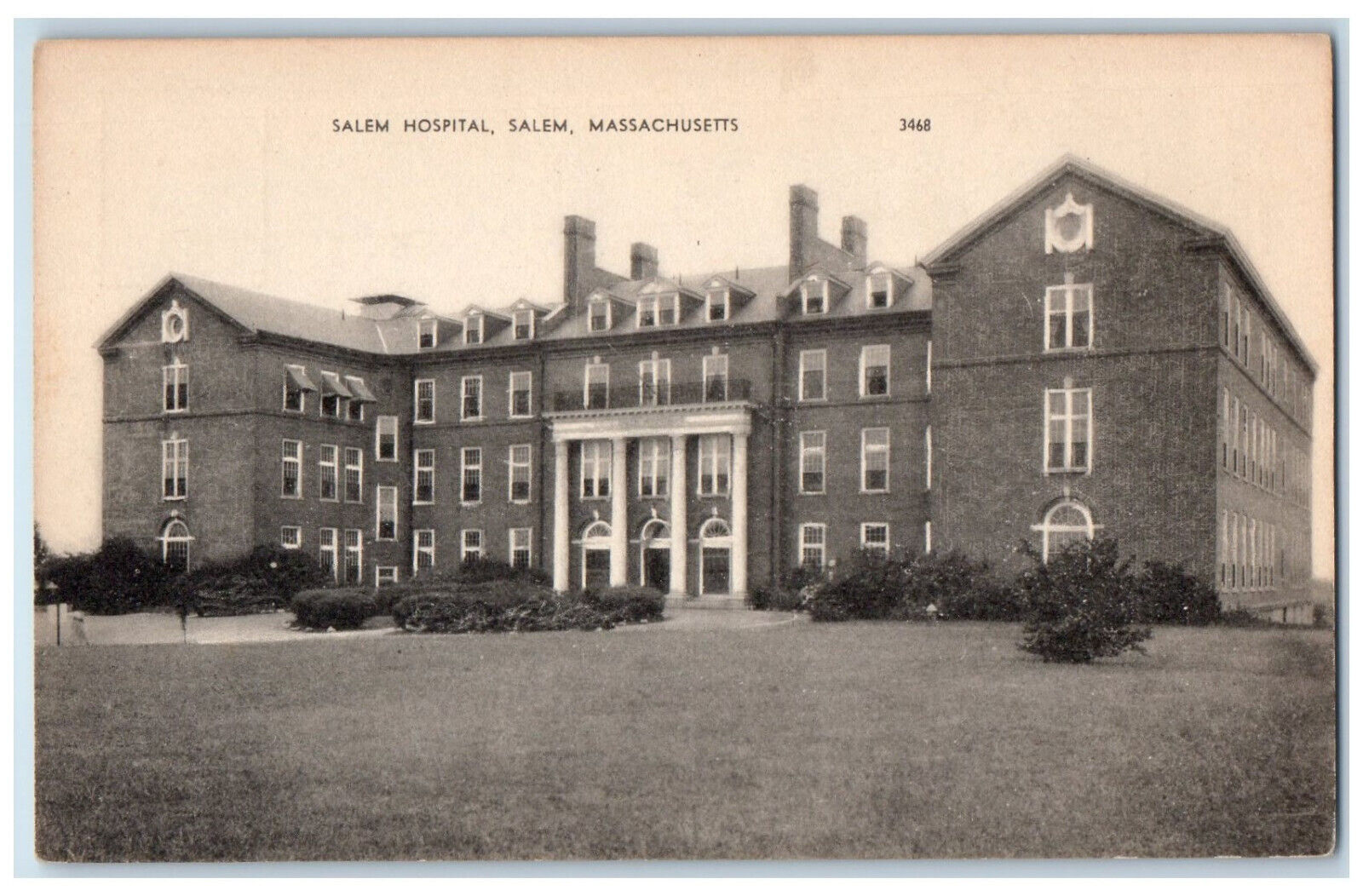 c1940's Salem Hospital Salem Massachusetts MA American Art Postcard Co. Postcard