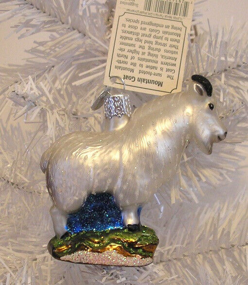 2005 - MOUNTAIN GOAT - OLD WORLD CHRISTMAS - BLOWN GLASS ORNAMENT NEW W/TAG