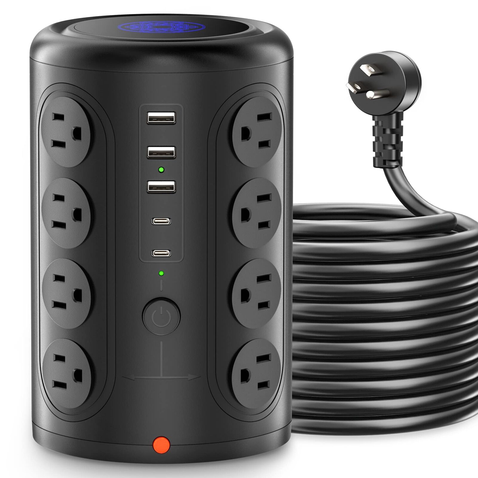Surge Protector Power Strip 10 FT Cord  Tower with 16 Outlets and 5 USB Ports (