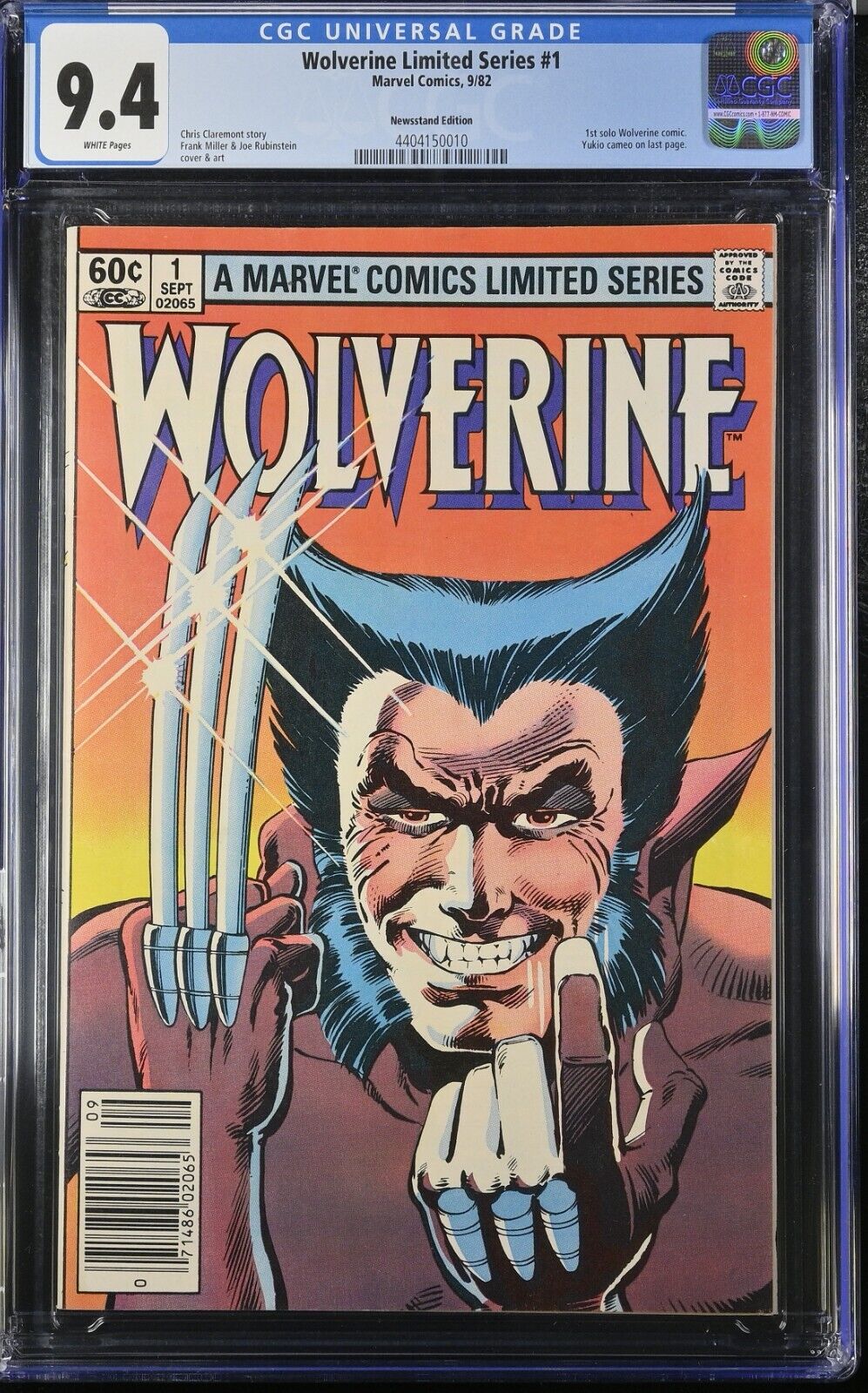 🔑🔥🔥Wolverine Limited Series 1 CGC 9.4 Newsstand RARE HUGE KEY 1st Solo 150010