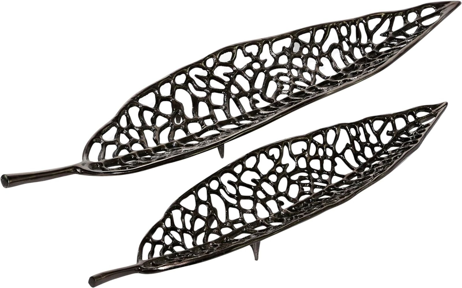 Metal Leaf Tray, This Decorative Tray Set Is Crafted With Solid Metal Material