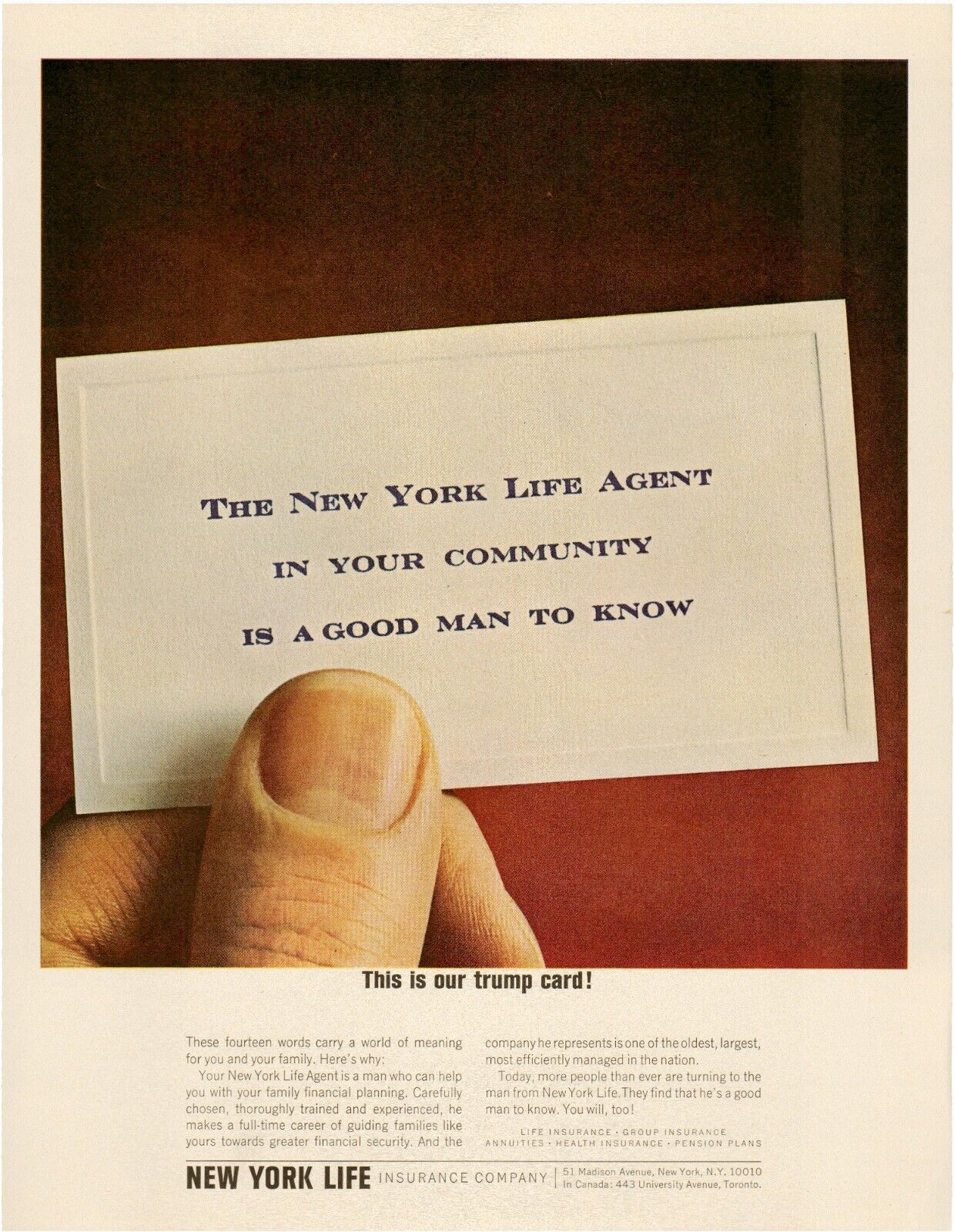 1964 New York Life Insurance Company Pension Plan Vintage Print Ad