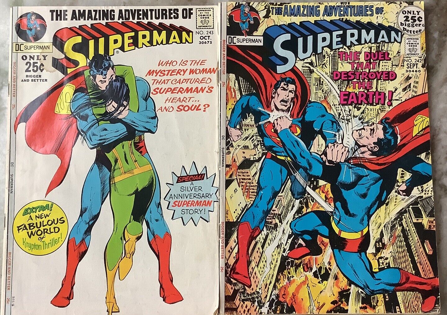 Superman 242, 243 DC 1971 Comic Books