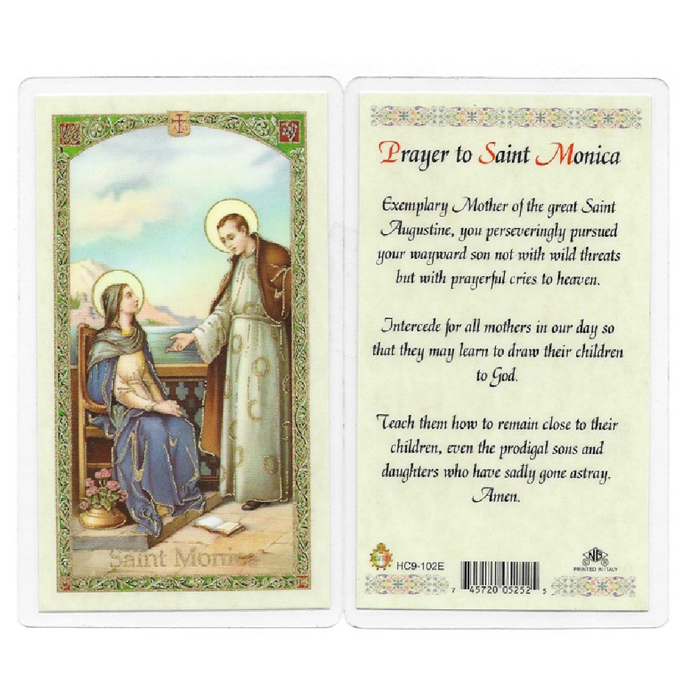 Prayer to Saint Monica - Laminated Prayer Card
