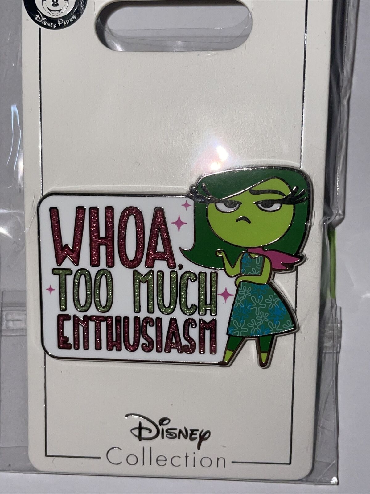 Disney Parks Inside Out Disgust Whoa Too Much Enthusiasm New Pixar Pin OE