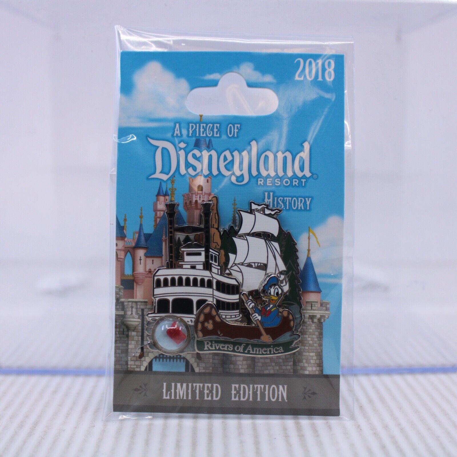 C2 Disney DLR LE Pin Piece of History Disneyland Rivers Of America Donald Duck