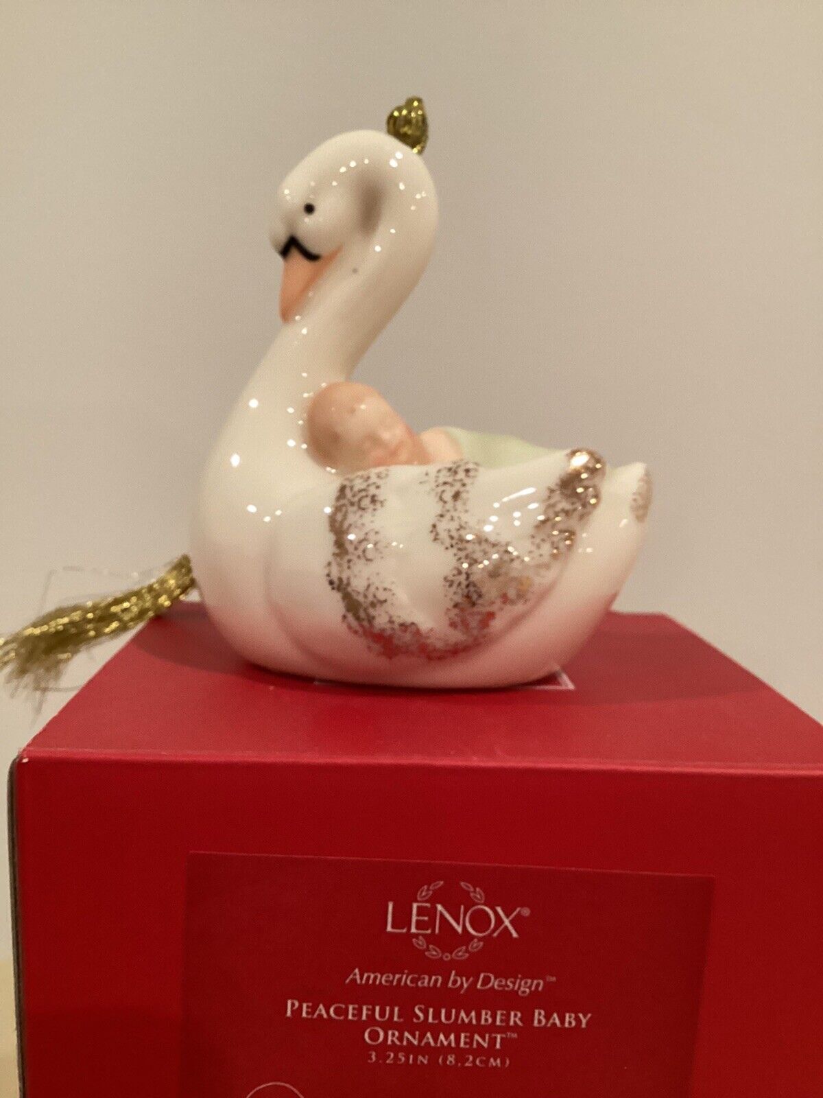 Lenox Peaceful Slumber Baby Swan Christmas Ornament New