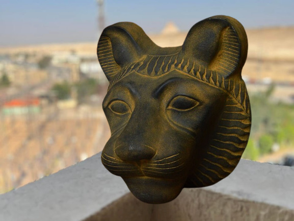 Rare Statue Unique Head of Goddess Sekhmet an Antique Piece from Pharaonic Era