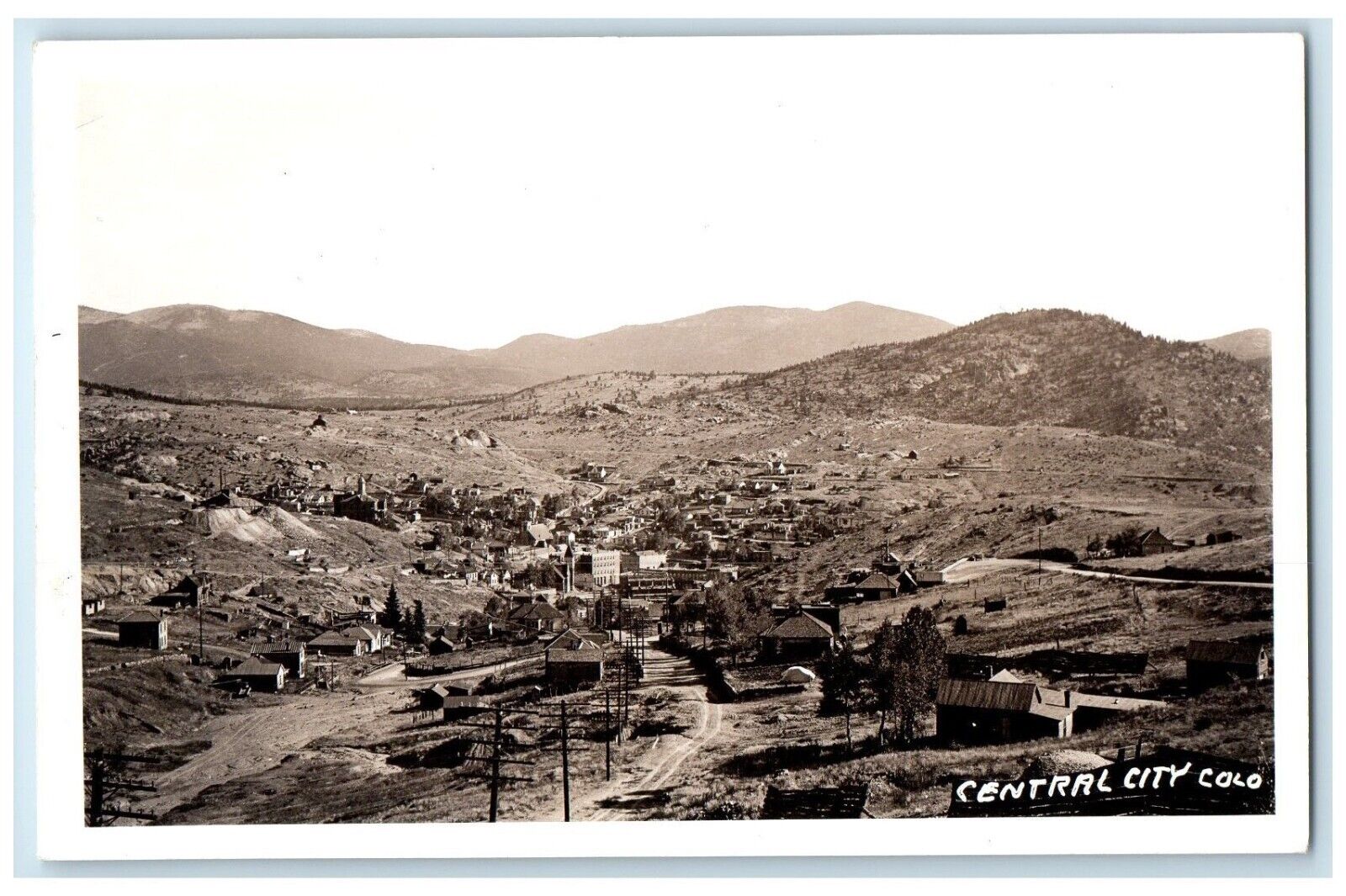 c1930\'s Bird\'s Eye View Central City Colorado CO RPPC Photo Vintage Postcard