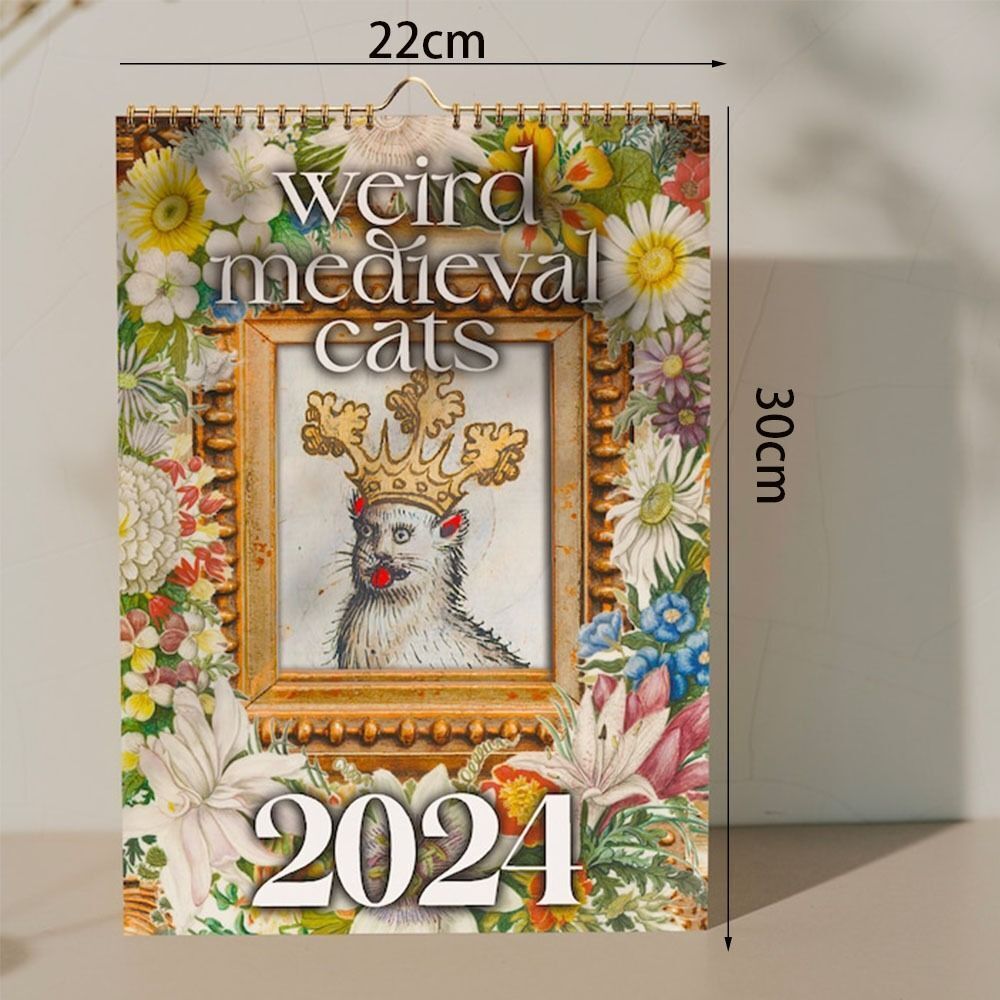 2024 Medieval Cats Calendar Weird Cats Calendar Wall Calendar New Year Gifts
