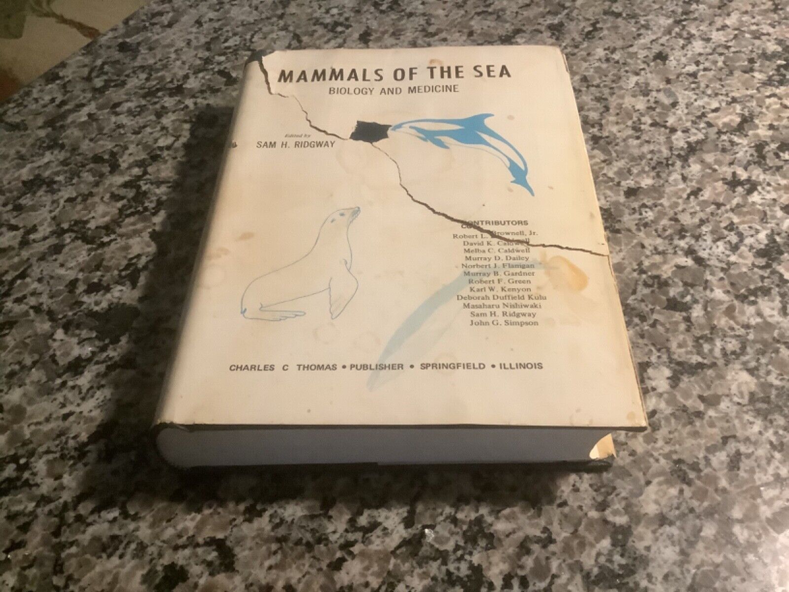 1972 MAMMALS OF THE SEA; Sam Ridgway; SIGNED AND INSCRIBED 800+ pages