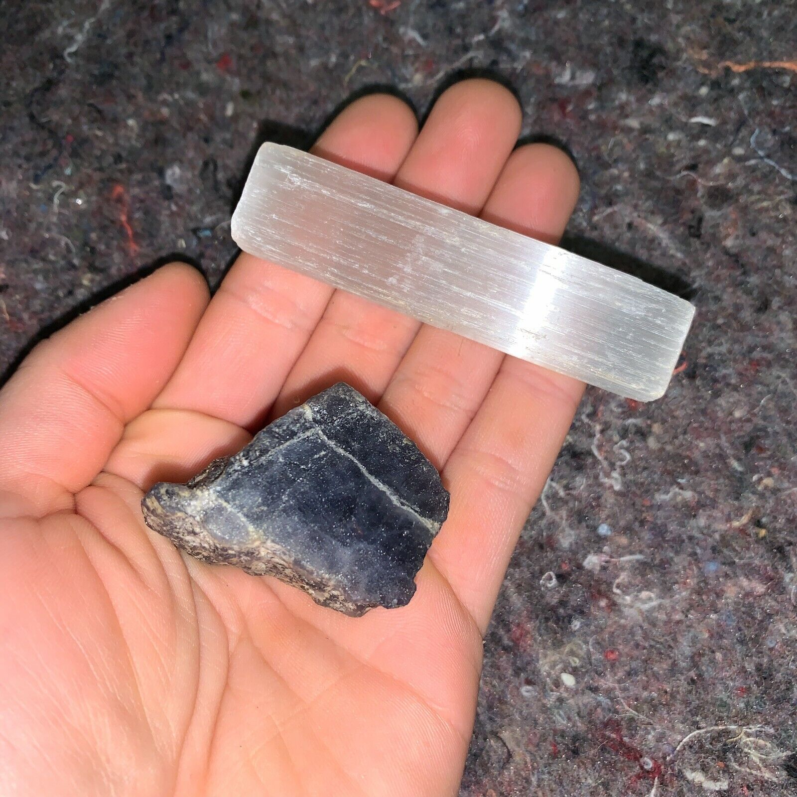 One (1) Charged Iolite Rough Gemstone + A FREE Selenite Charging Stick