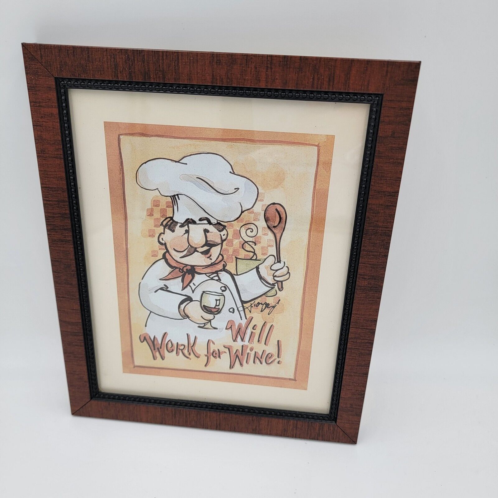 Fat Cook Wine Framed Print Will Work for Wine