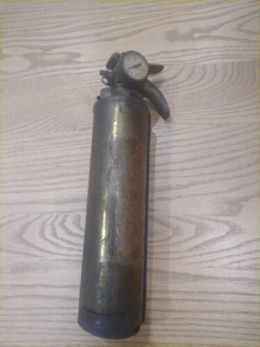 Vintage Stop-Fire Brass Fire Extinguisher With Hanging Bracket