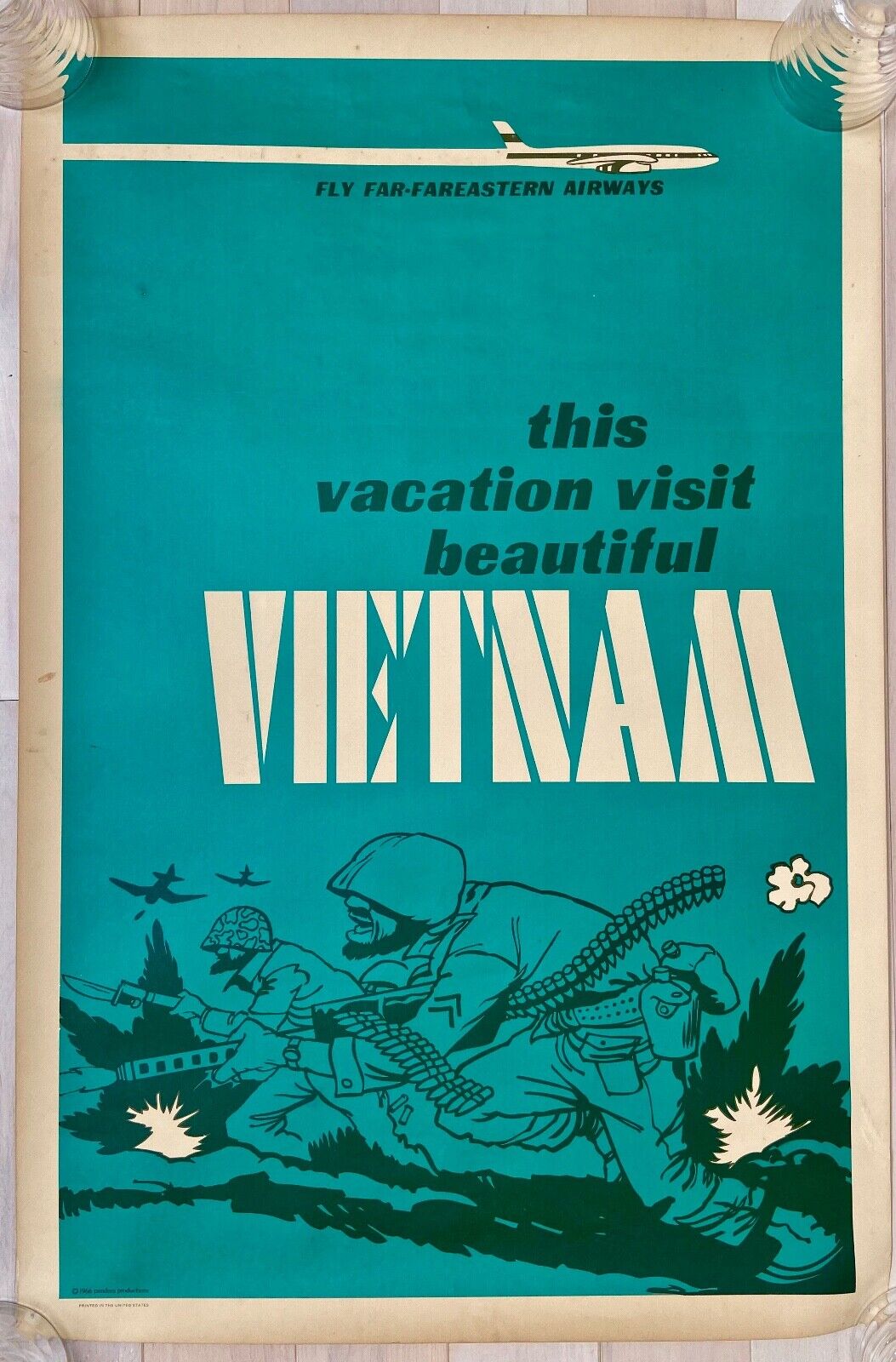 1969 VIETNAM WAR The Real Deal 53-yr vacation Poster Pandora Prod Army Vet owned