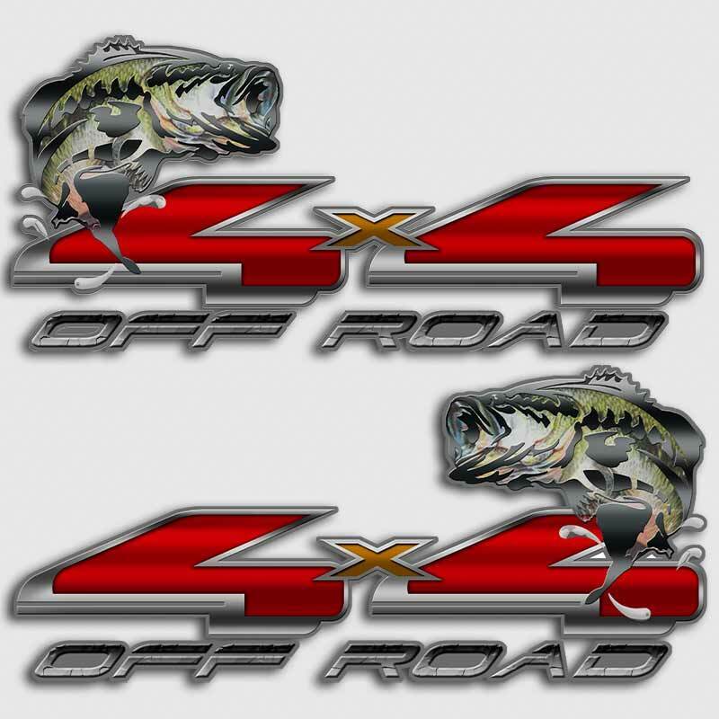 4x4 Largemouth Bass Fishing Truck Decal Sticker Bassmaster compatible with Ford