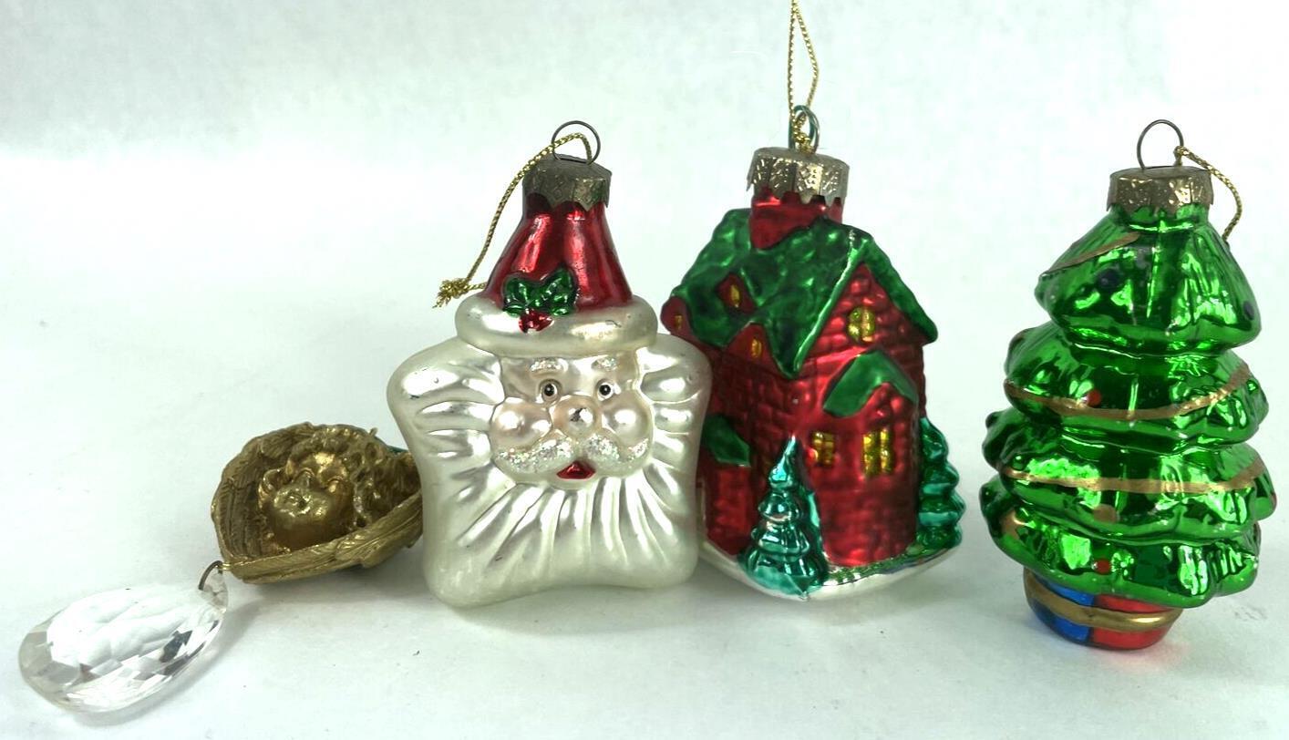 Lot of 4 Random Vintage Christmas Ornaments 3 inches