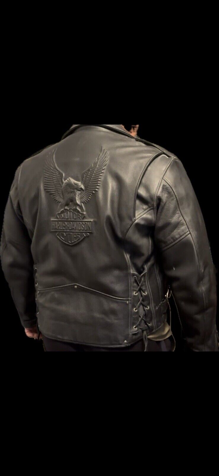 Vintage Harley-Davidson Eagle Embossed Leather Jacket XXL Mens