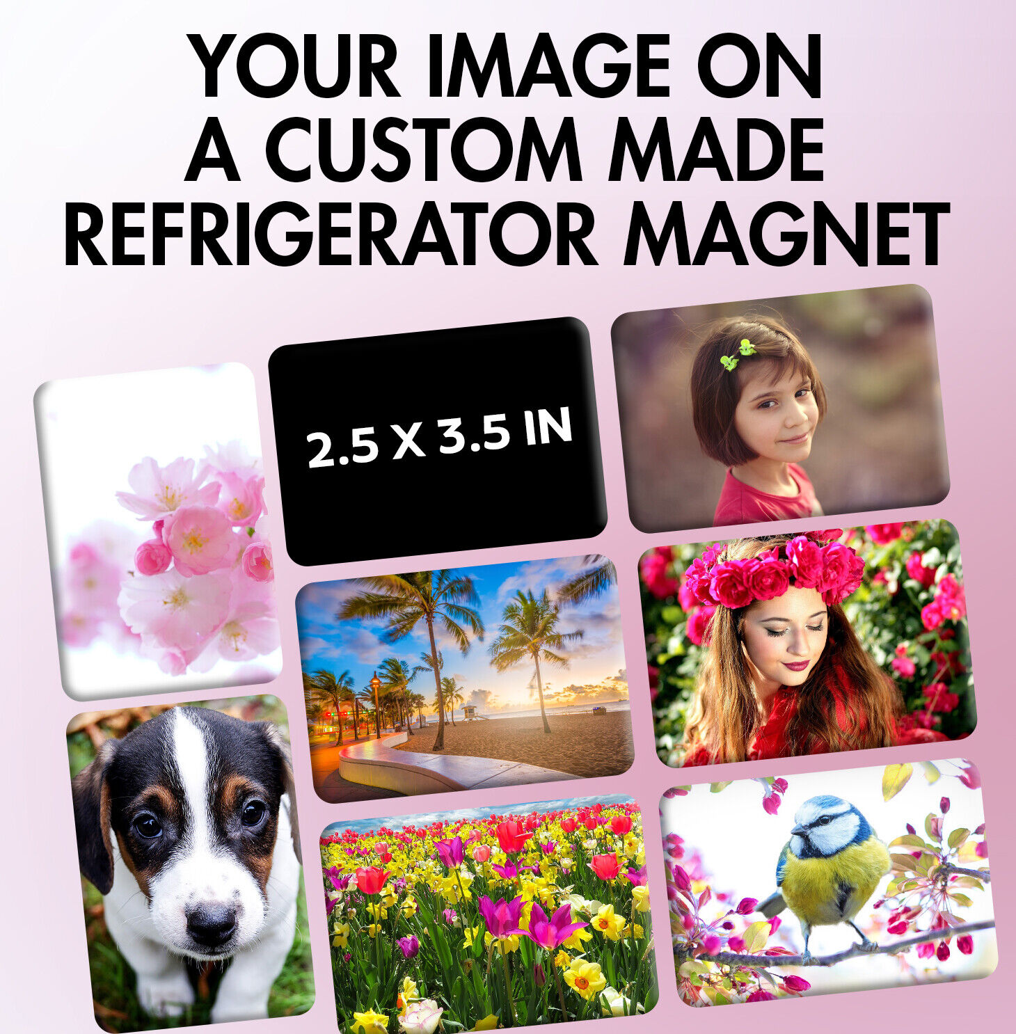 Custom Photo Refrigerator Magnet Big 2.5\