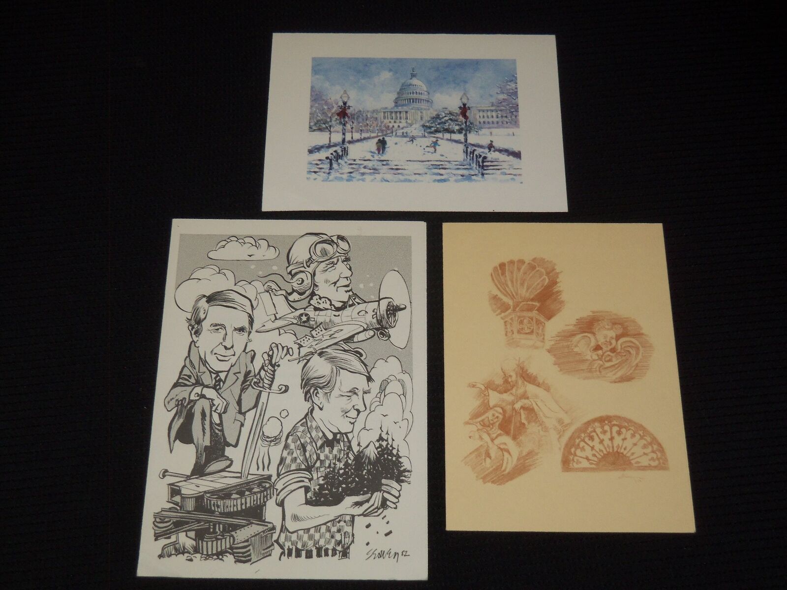 1980\'S POLITICAL GREETING CARDS LOT OF 3 - DODD - BOGGS - J 9541