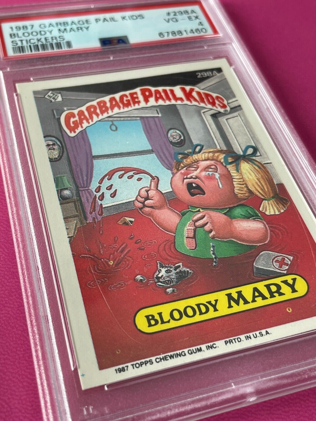 1987 Topps Garbage Pail Kids 298A Bloody Mary BLUE CROSS ERROR  PSA 4 VG-EX GPK