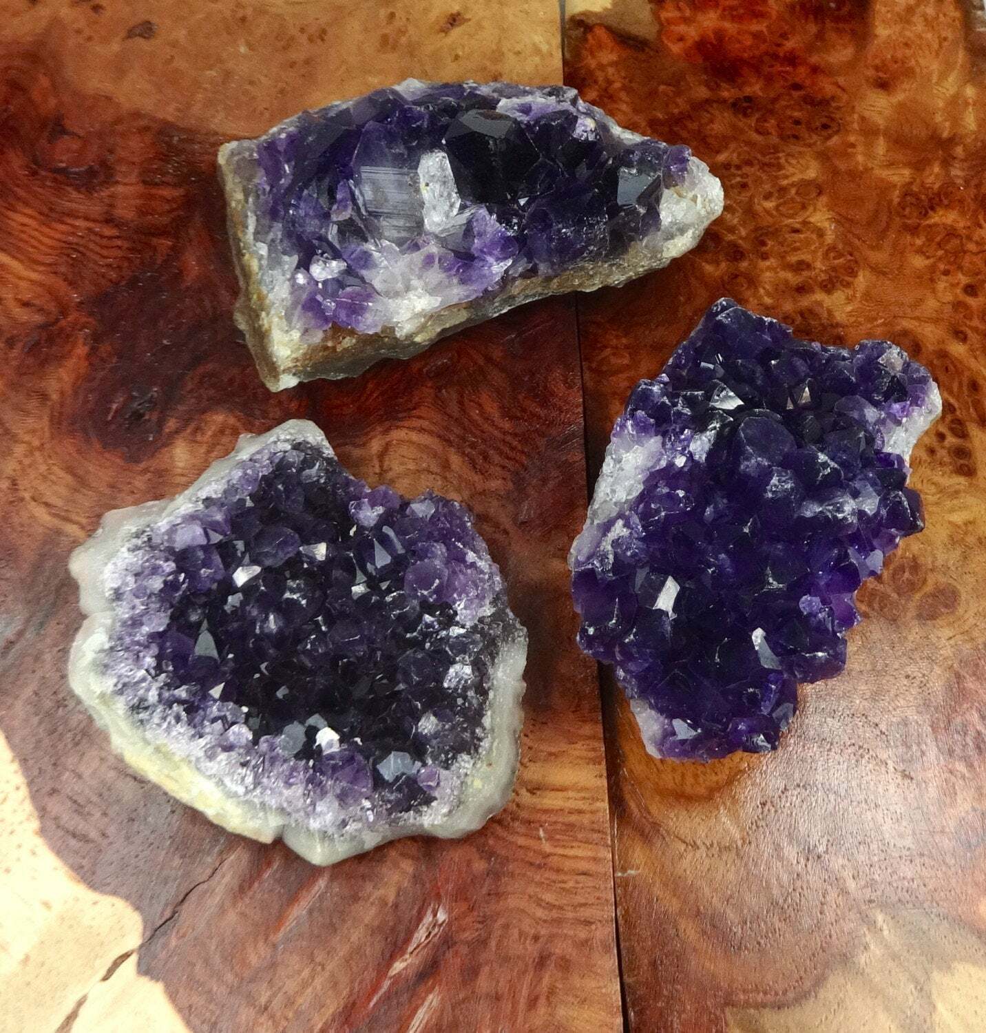 Extra Dark Amethyst Purple Crystal Cluster Display Piece Druzy Raw Stone
