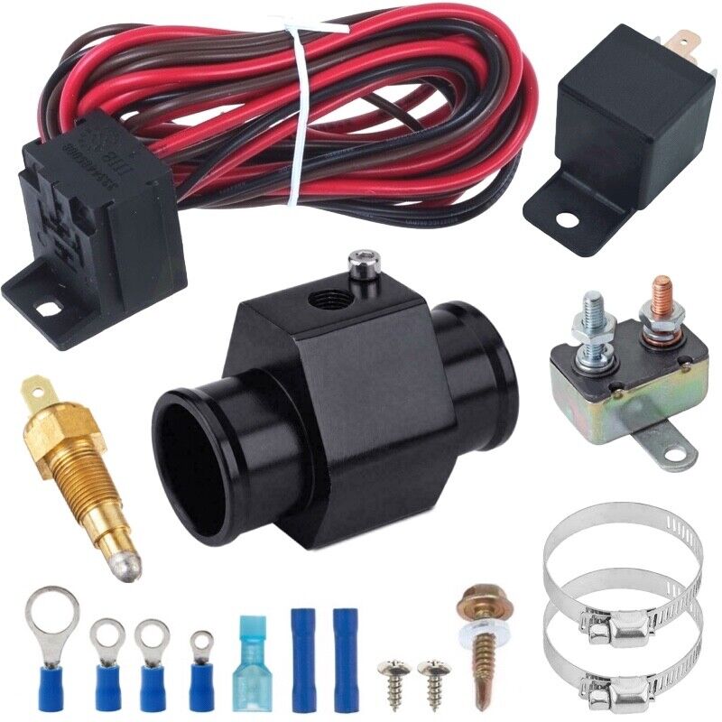 RADIATOR IN-HOSE GROUNDING THERMOSTAT TEMPERATURE SWITCH ELECTRIC FAN WIRING KIT