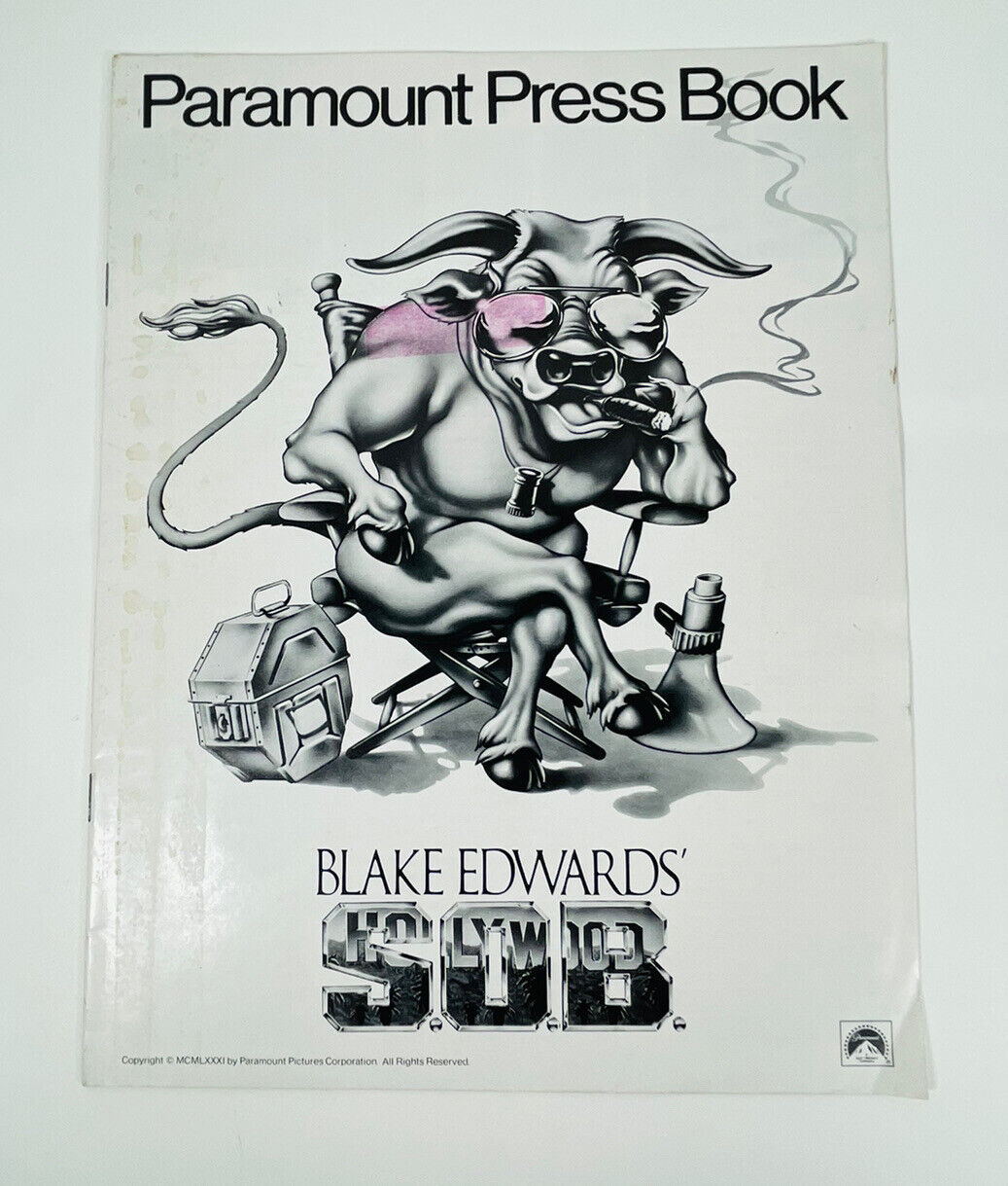 Vintage 1981 Paramount Press Book Blake Edwards S.O.B
