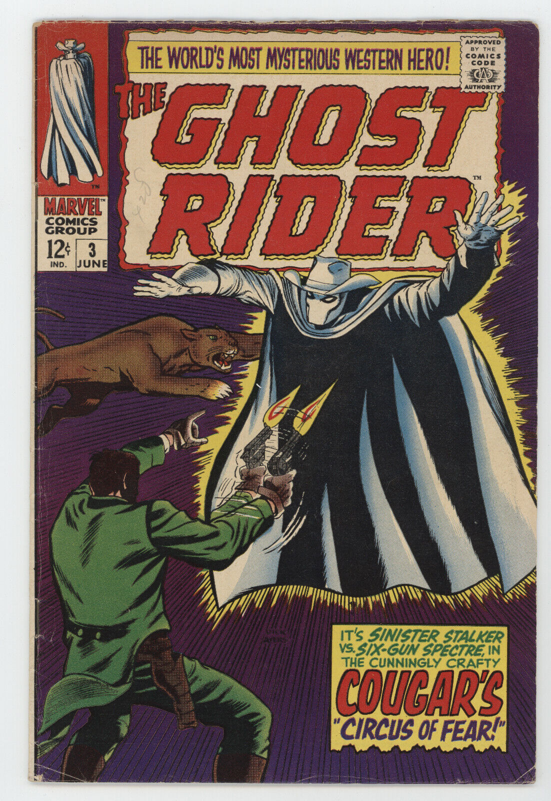 Ghost Rider 3 Marvel 1967 FN Carter Slade Western Dick Ayers Roy Thomas