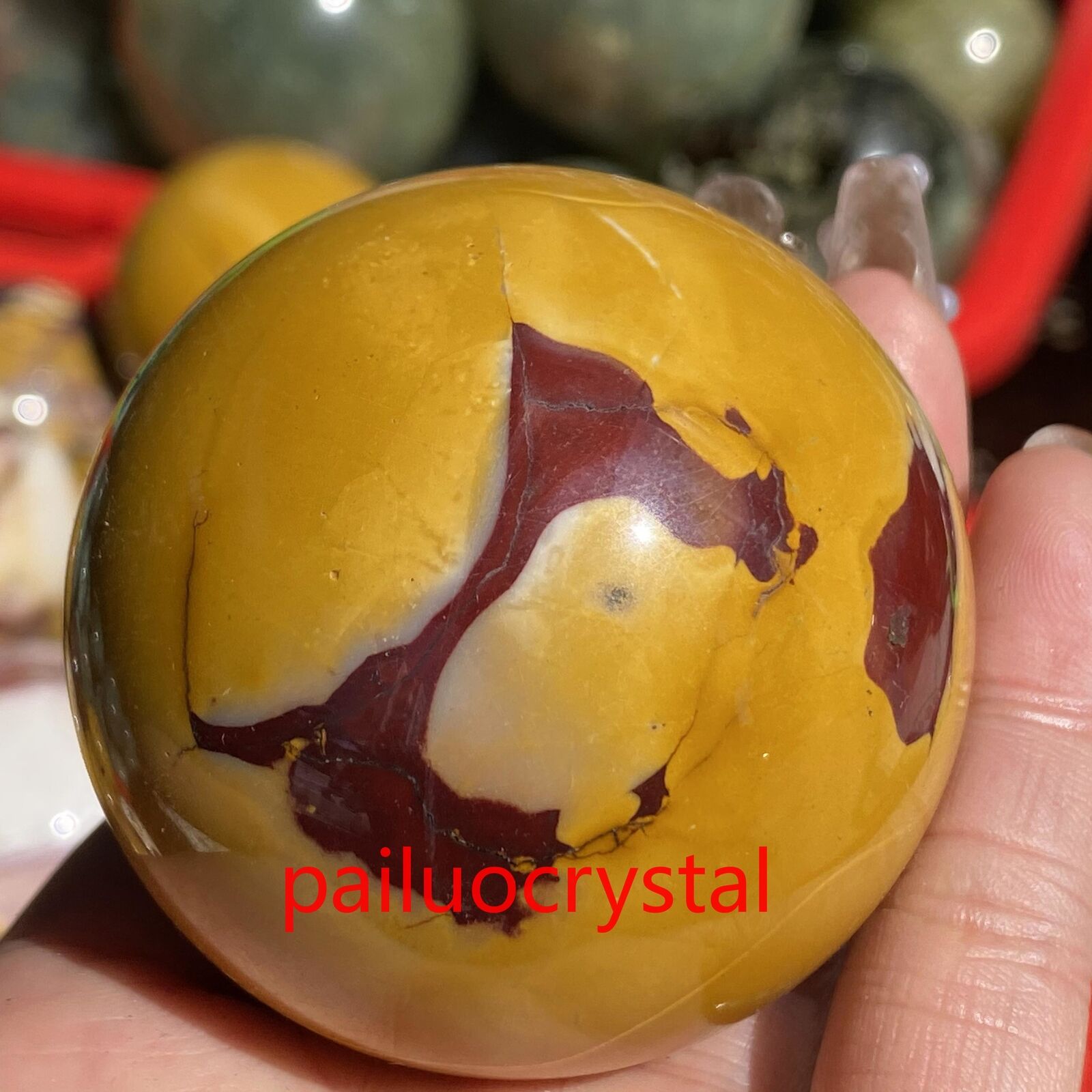 1pcs Natural Mookaite Jasper Ball Quartz Crystal Sphere Reiki Healing Gem 50mm+