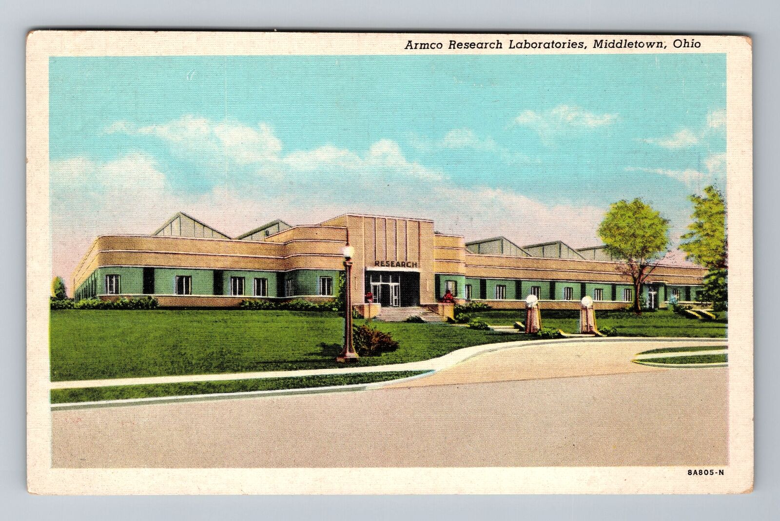 Middletown OH-Ohio, Armco Research Laboratories, Antique Vintage Postcard