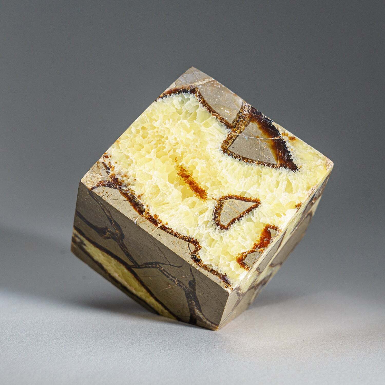 Polished Septarian Cube from Madagascar (2.15 lbs)