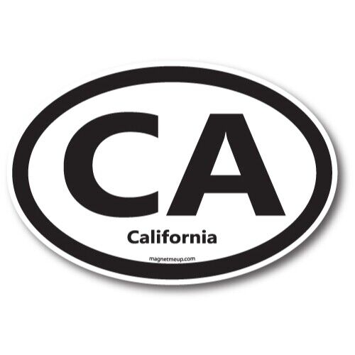 CA California US State Oval Magnet Decal, 4x6 Inches, Automotive Magnet for Car