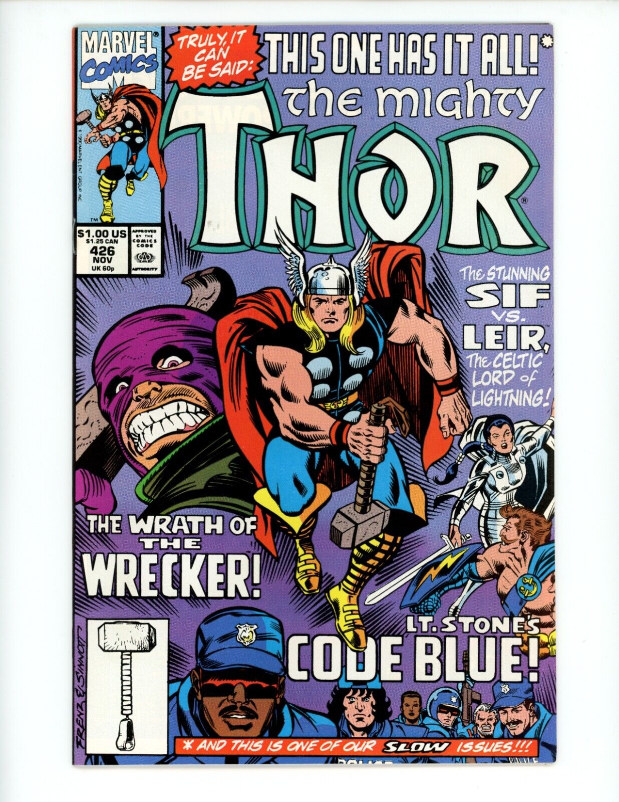Thor #426 Comic Book 1990 VF Ron Frenz Marvel VF Direct 1st Series Comics
