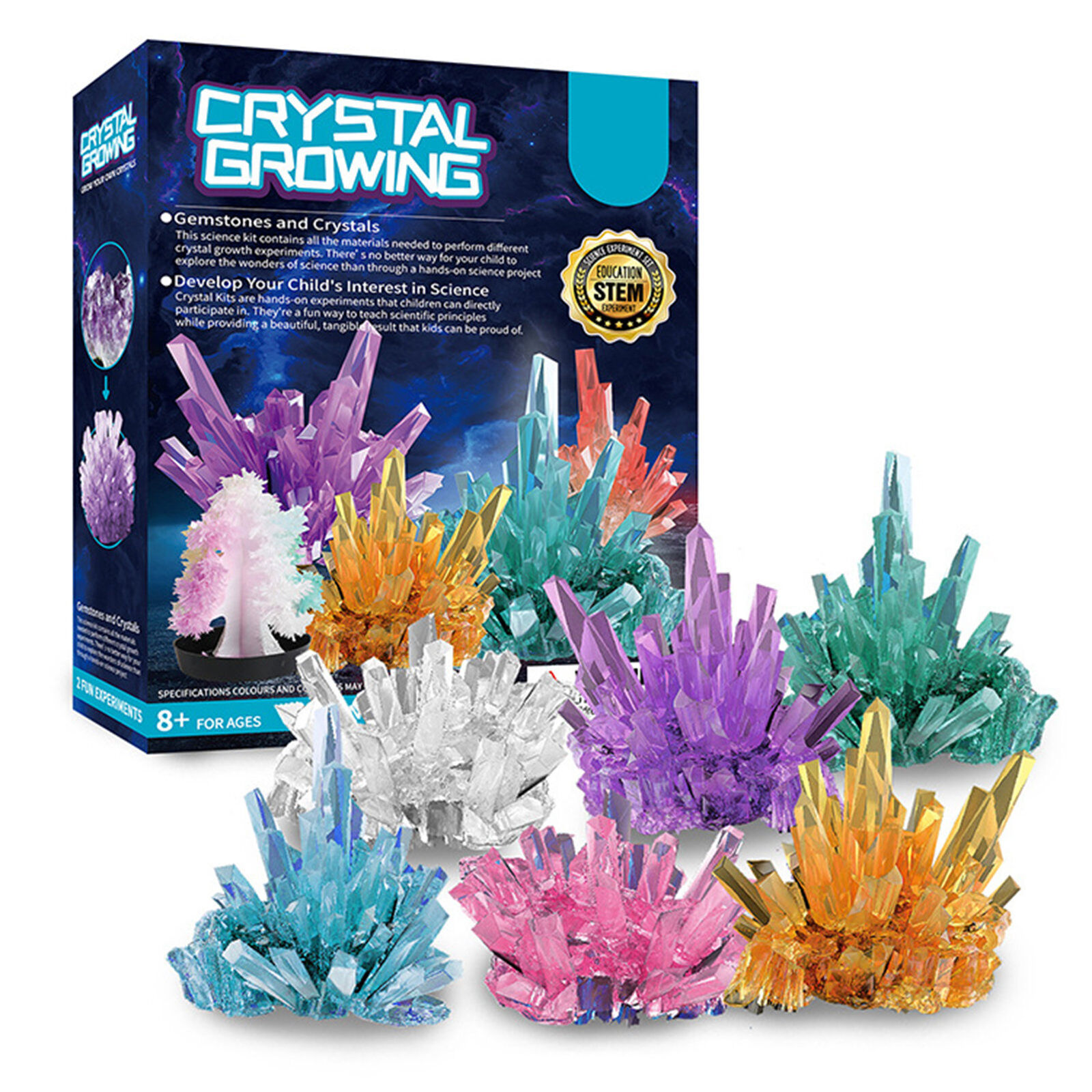 Crystal Growing Kit Science Experiments for Kids 6 Vibrant Colored Crystal Tree