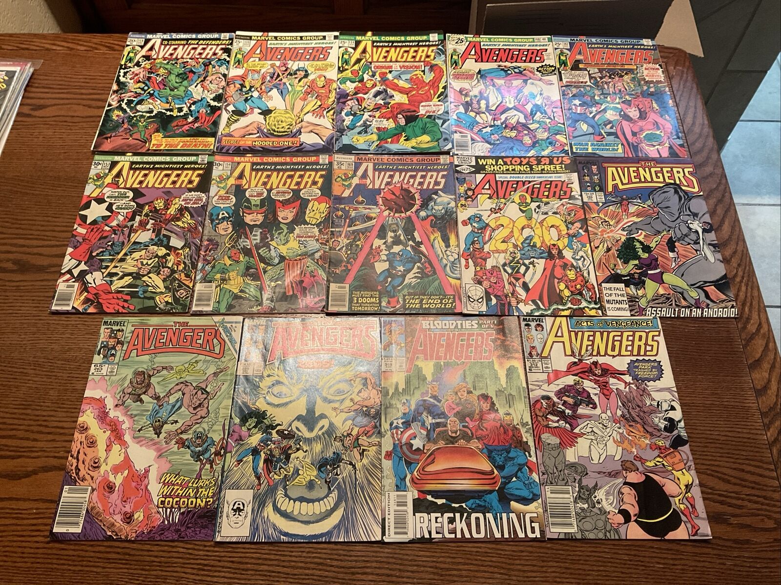 The Avengers Comics Lot Of 14, #118-312. 1973-1989 