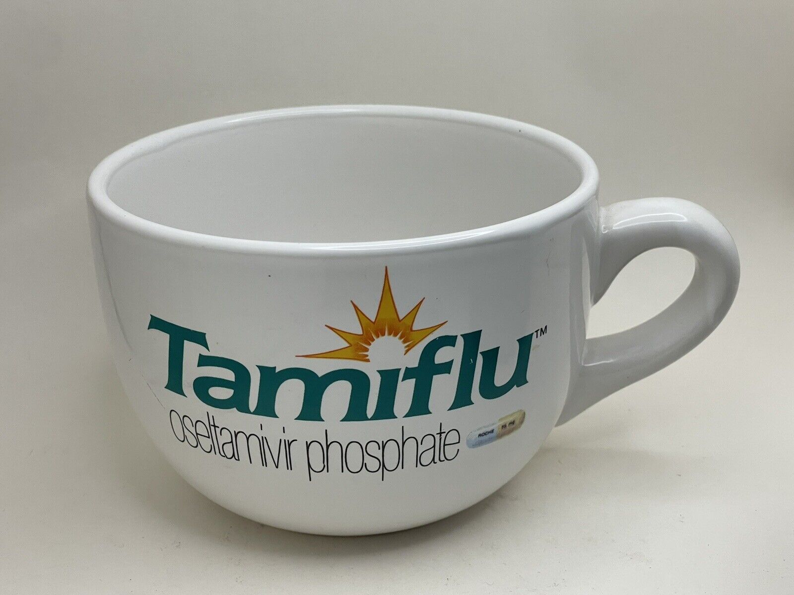 Tamiflu Pharmaceutical/Medical Advertising Mug Coffee Soup XL 24 oz - RARE